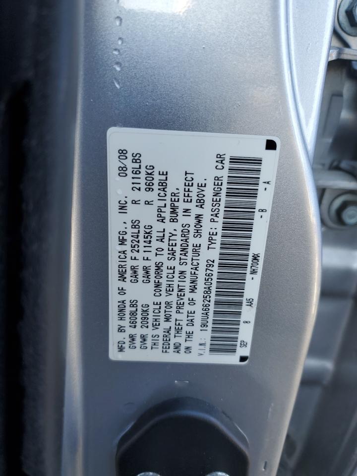 2008 Acura Tl VIN: 19UUA66258A056792 Lot: 91285655