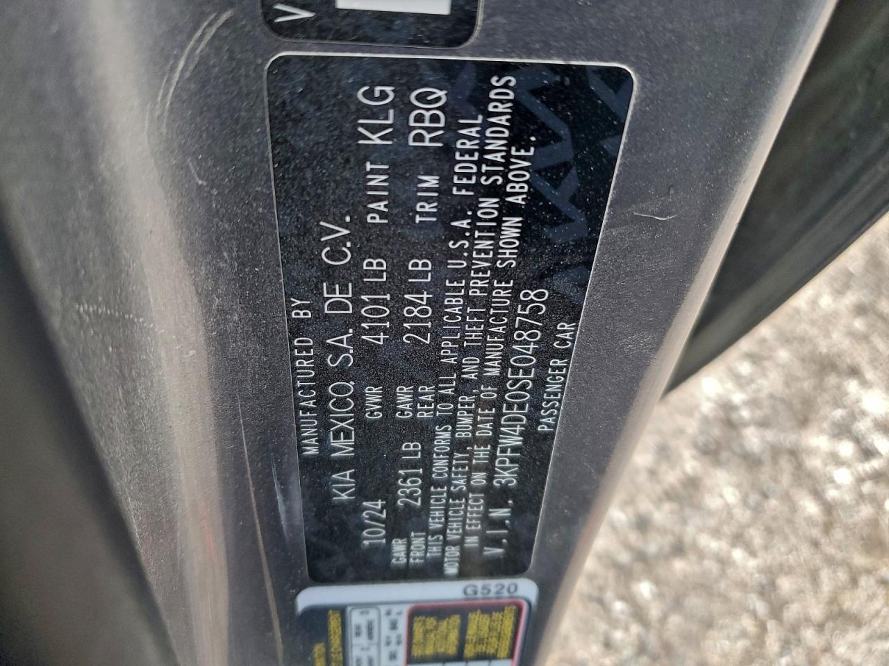 2025 Kia K4 Gt Line VIN: 3KPFW4DE0SE048758 Lot: 94169915