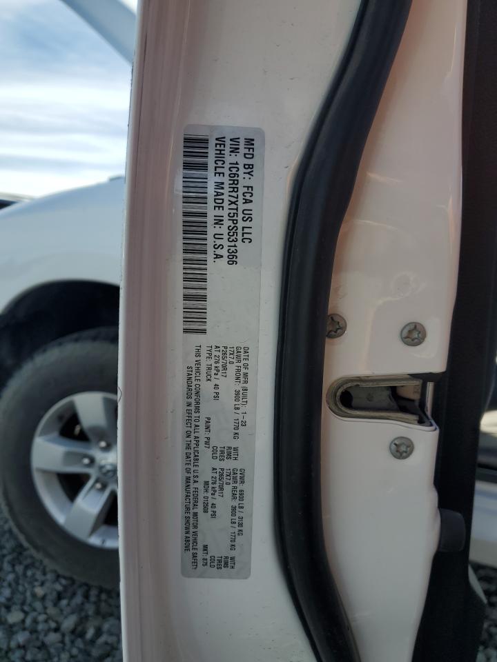 2023 Ram 1500 Classic Ssv VIN: 1C6RR7XT5PS531366 Lot: 91127005