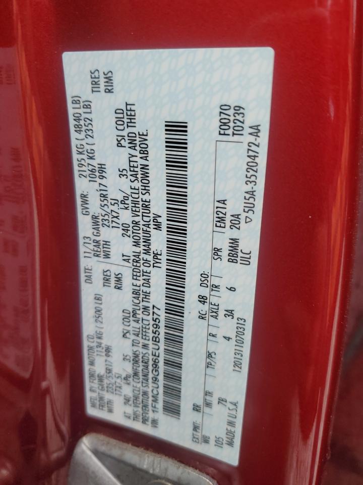 2014 Ford Escape Se VIN: 1FMCU9G96EUB59577 Lot: 90841295