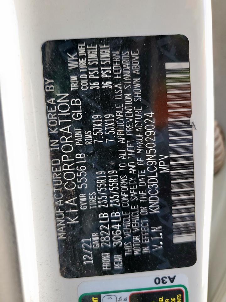 2022 Kia Ev6 Light VIN: KNDC3DLC9N5029024 Lot: 90413015