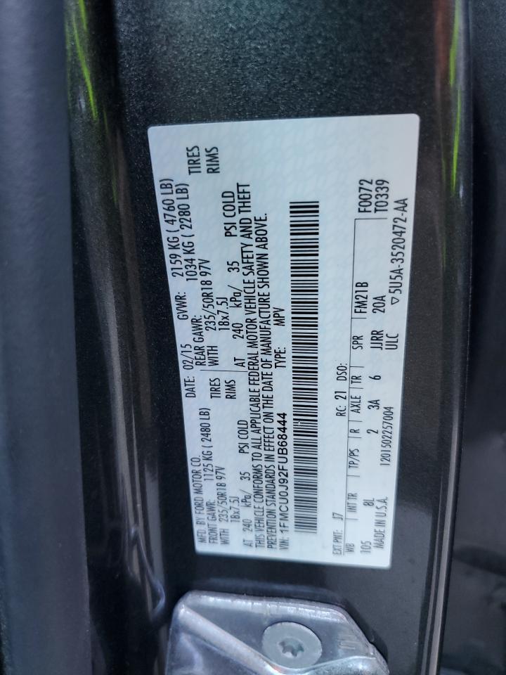 2015 Ford Escape Titanium VIN: 1FMCU0J92FUB68444 Lot: 93064435