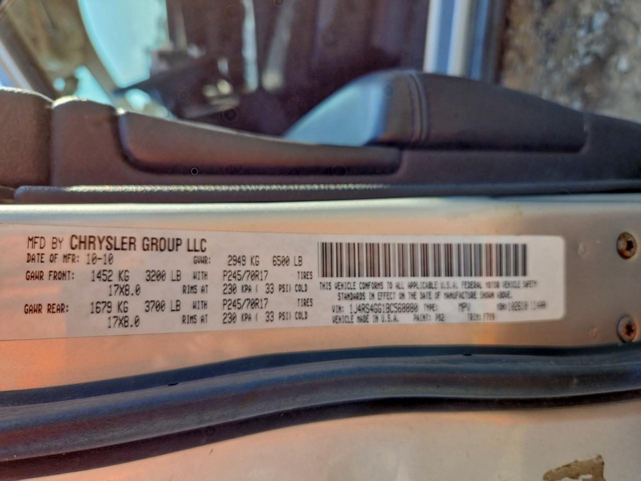 2011 Jeep Grand Cherokee Laredo VIN: 1J4RS4GG1BC568880 Lot: 93052425