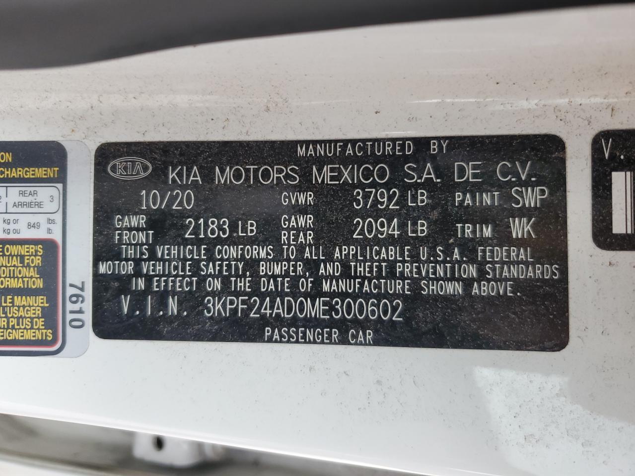 2021 Kia Forte Fe VIN: 3KPF24AD0ME300602 Lot: 82745945