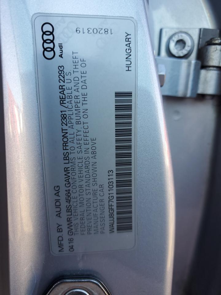 2016 Audi A3 Premium Plus S-Line VIN: WAUJ8GFF7G1103113 Lot: 92422525