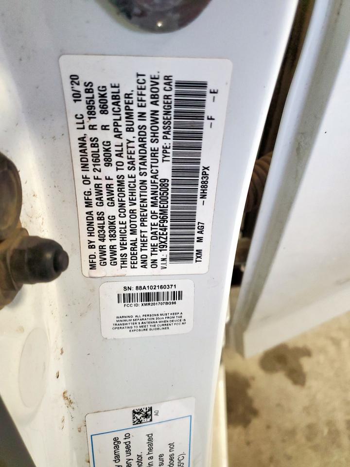 2021 Honda Insight Touring VIN: 19XZE4F96ME005089 Lot: 93750685