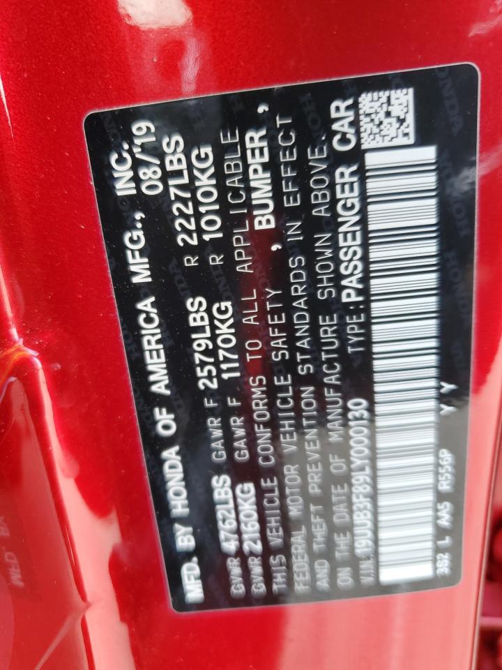 2020 Acura Tlx Advance VIN: 19UUB3F89LY000130 Lot: 90826935