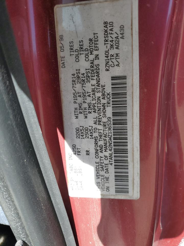 1998 Toyota Tacoma VIN: 4TANL42N5WZ136539 Lot: 91031865