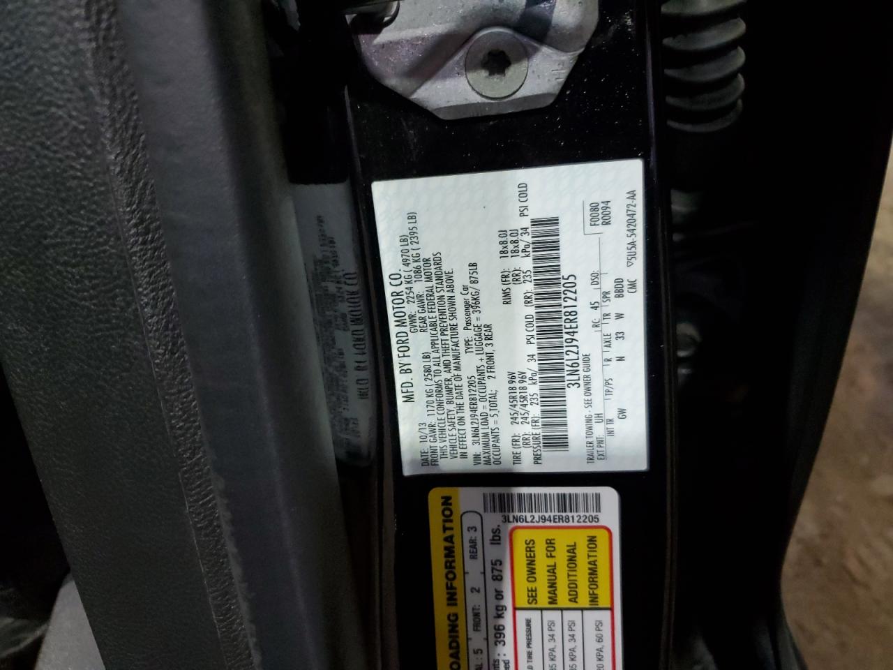 2014 Lincoln Mkz VIN: 3LN6L2J94ER812205 Lot: 92529965