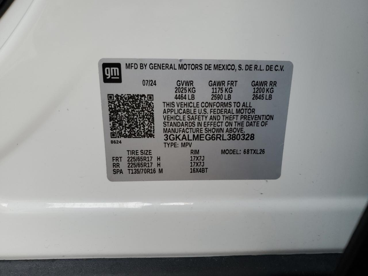 2024 GMC Terrain Sle VIN: 3GKALMEG6RL380328 Lot: 90894845