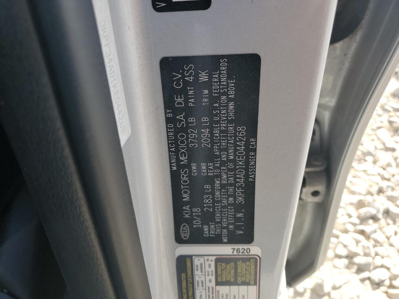 2019 Kia Forte Gt Line VIN: 3KPF34AD1KE044268 Lot: 92288865