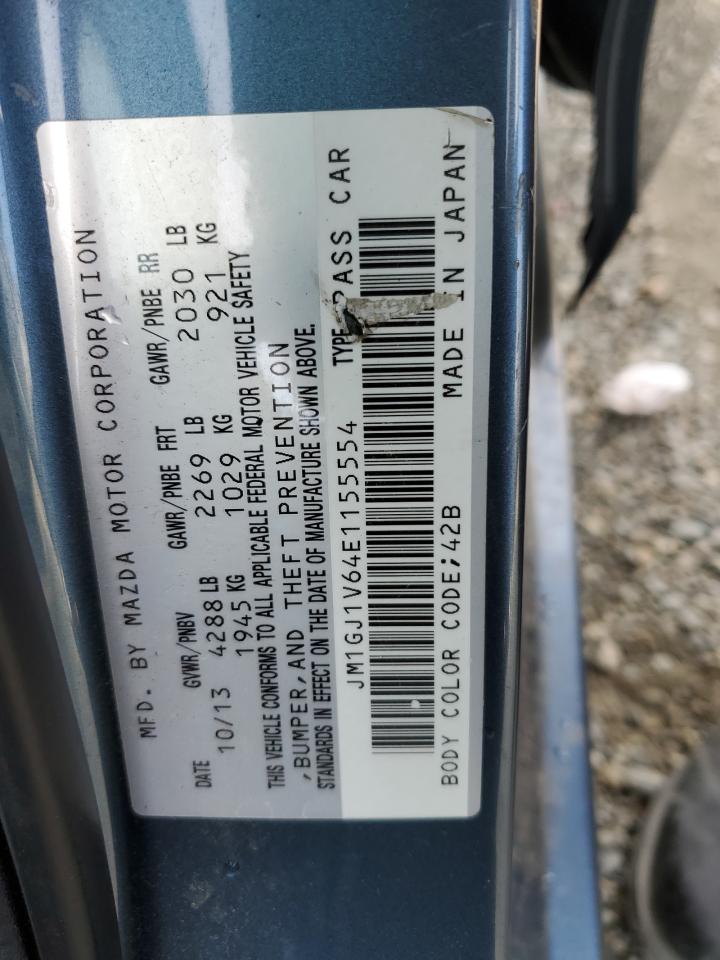 2014 Mazda 6 Touring VIN: JM1GJ1V64E1155554 Lot: 91709965