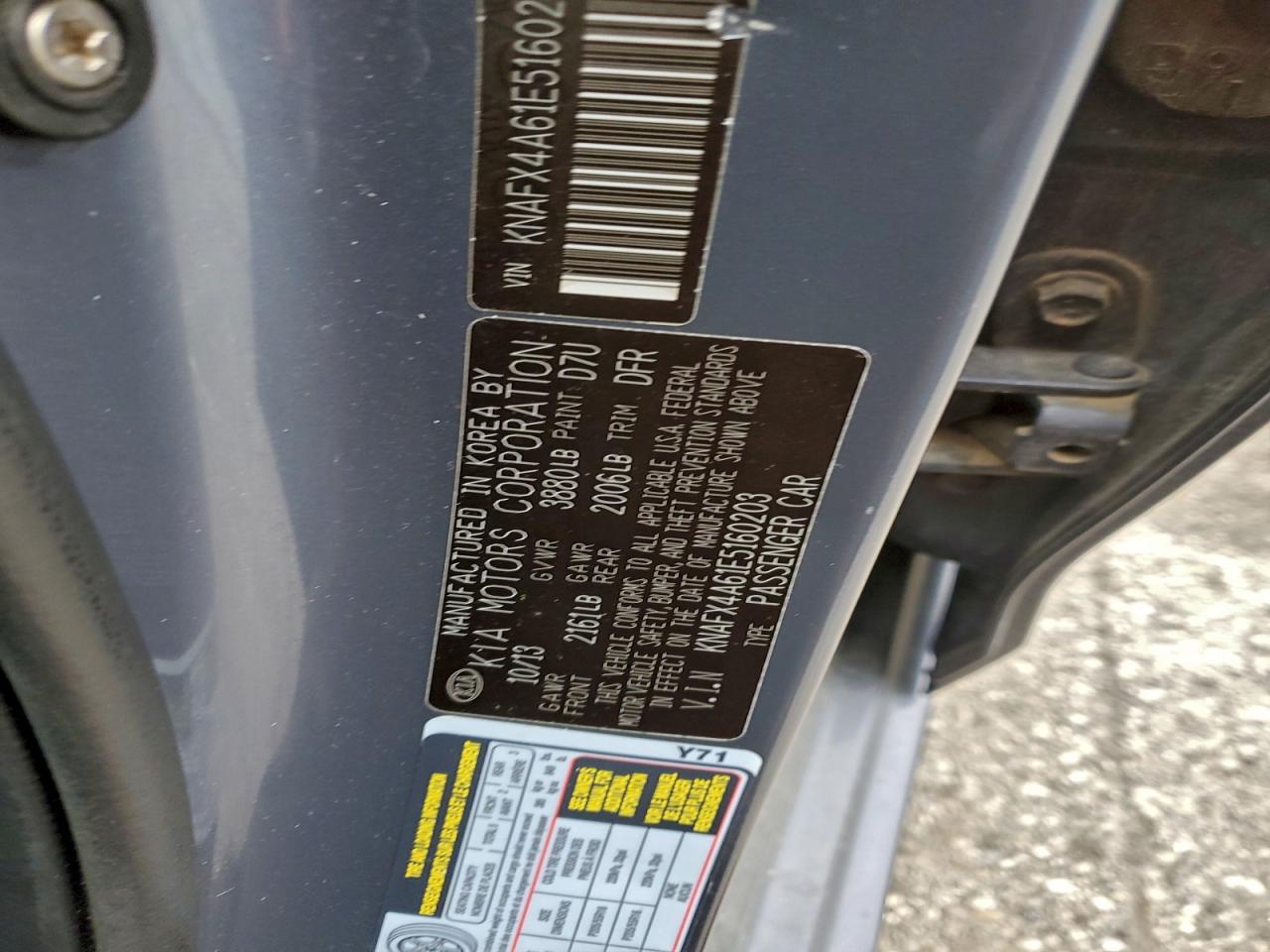 2014 Kia Forte Lx VIN: KNAFX4A61E5160203 Lot: 93952325