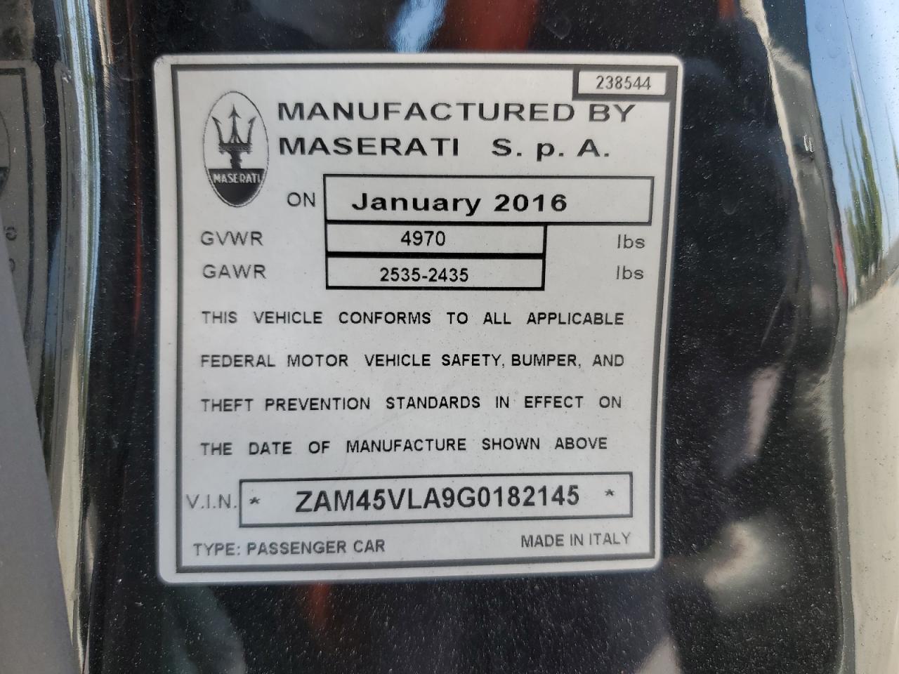 2016 Maserati Granturismo S VIN: ZAM45VLA9G0182145 Lot: 91879655