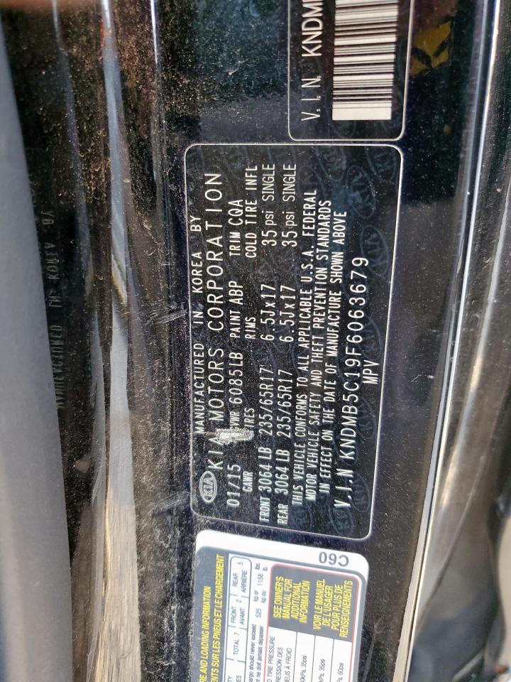 2015 Kia Sedona Lx VIN: KNDMB5C19F6063679 Lot: 93325995