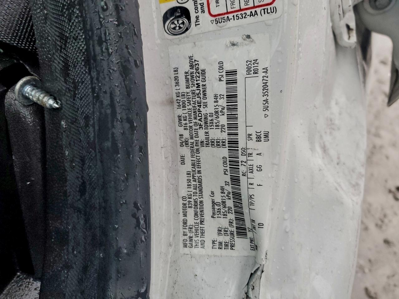 2018 Ford Fiesta Se VIN: 3FADP4EJ5JM122637 Lot: 93335155