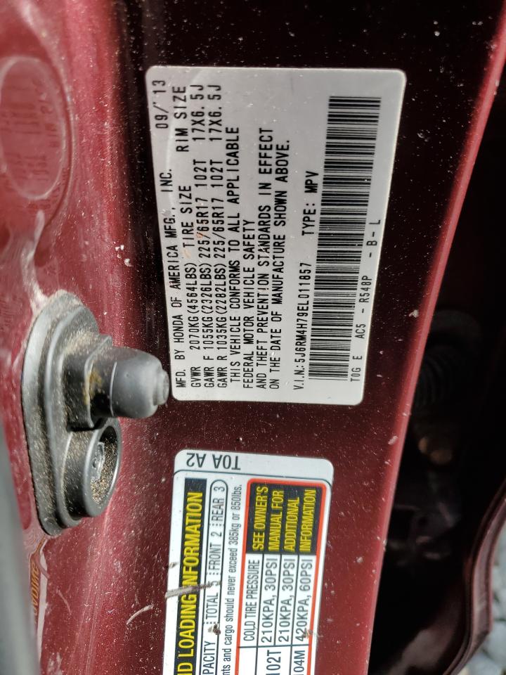 2014 Honda Cr-V Exl VIN: 5J6RM4H79EL011857 Lot: 91088205