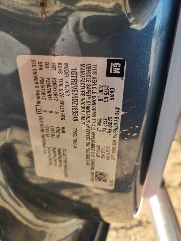 2013 GMC Sierra K1500 Sle VIN: 1GTR2VE76DZ183510 Lot: 90327105