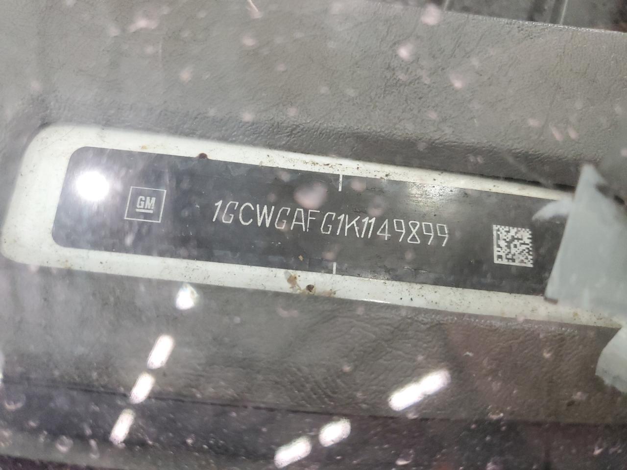 2019 Chevrolet Express G2500 VIN: 1GCWGAFG1K1149899 Lot: 92291325