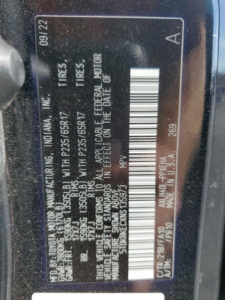 2022 Toyota Sienna Le VIN: 5TDKRKECXNS135973 Lot: 92574685