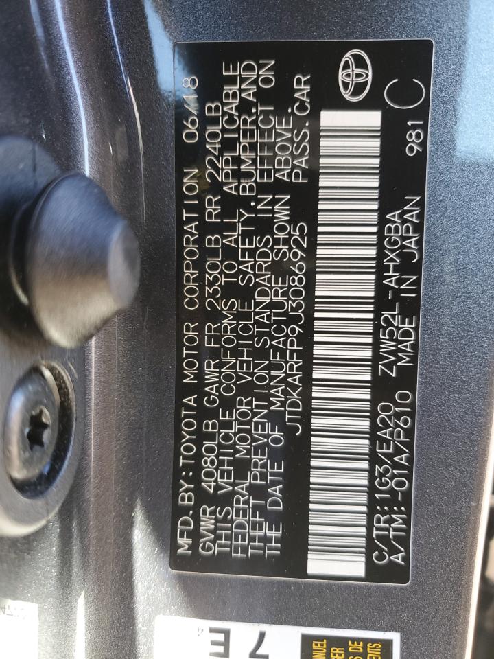 2018 Toyota Prius Prime VIN: JTDKARFP9J3086925 Lot: 91409065