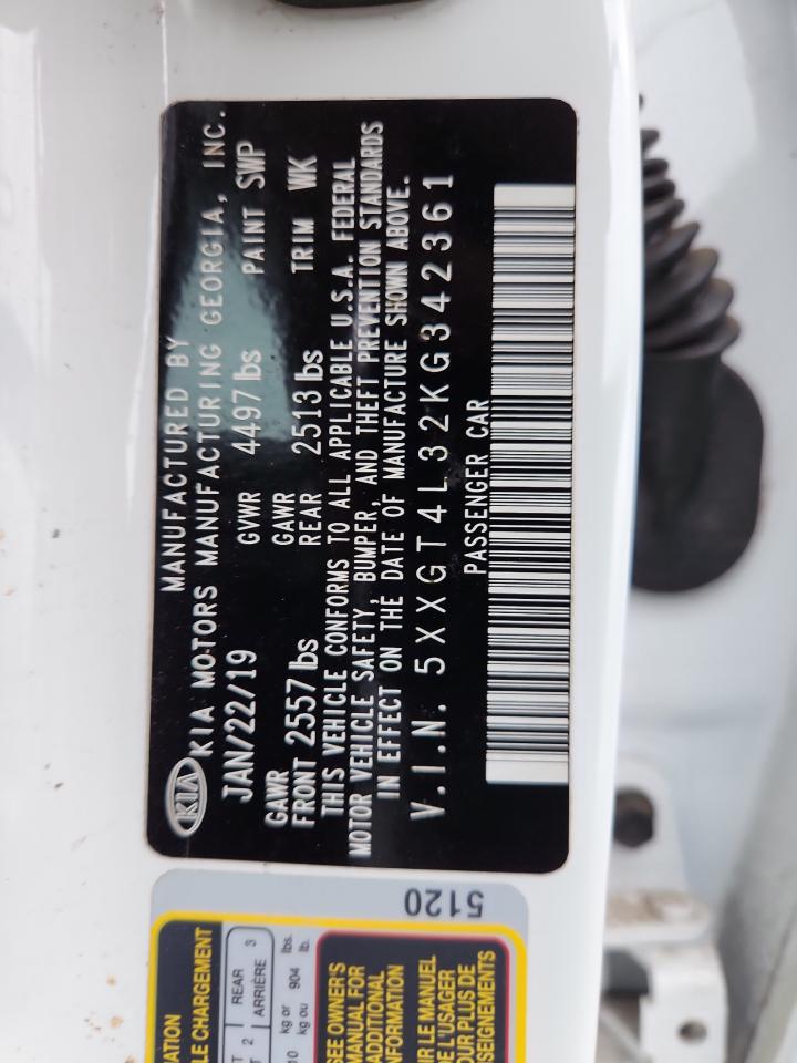 2019 Kia Optima Lx VIN: 5XXGT4L32KG342361 Lot: 92709545