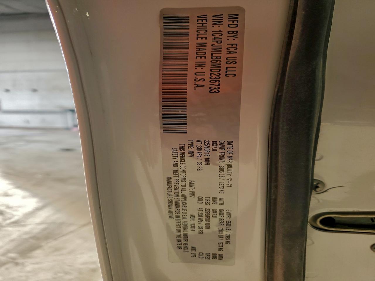 2021 Jeep Cherokee Latitude Plus VIN: 1C4PJMLB6MD236733 Lot: 93760925