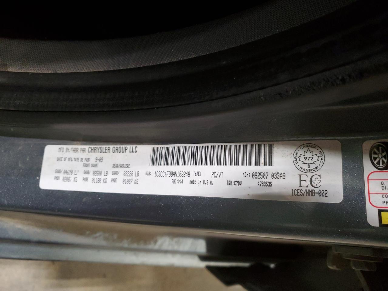 2010 Chrysler Sebring Touring VIN: 1C3CC4FB8AN108248 Lot: 91481105