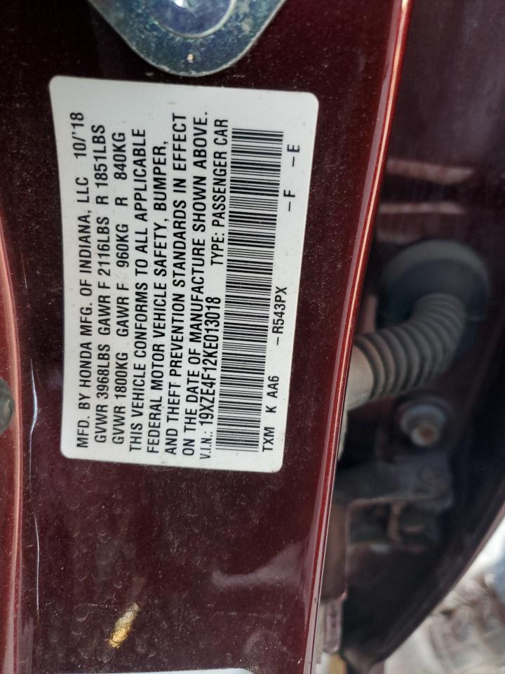 2019 Honda Insight Lx VIN: 19XZE4F12KE013018 Lot: 92273605