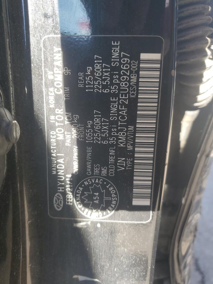 2014 Hyundai Tucson Gls VIN: KM8JTCAF2EU892697 Lot: 91630755