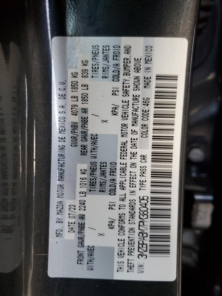 2023 Mazda 3 Select VIN: 3MZBPABM7PM380405 Lot: 92252725