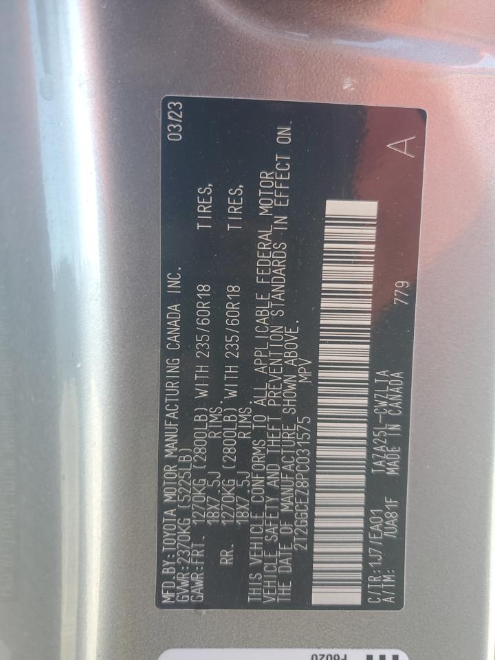 2023 Lexus Nx 350 VIN: 2T2GGCEZ8PC031575 Lot: 92513535