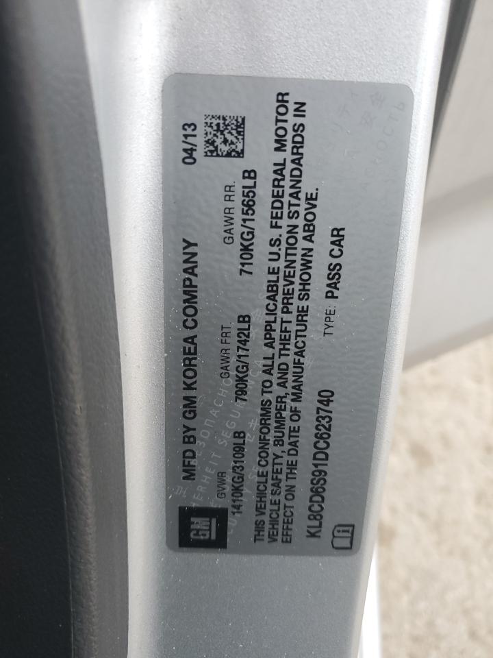 2013 Chevrolet Spark 1Lt VIN: KL8CD6S91DC623740 Lot: 93529785