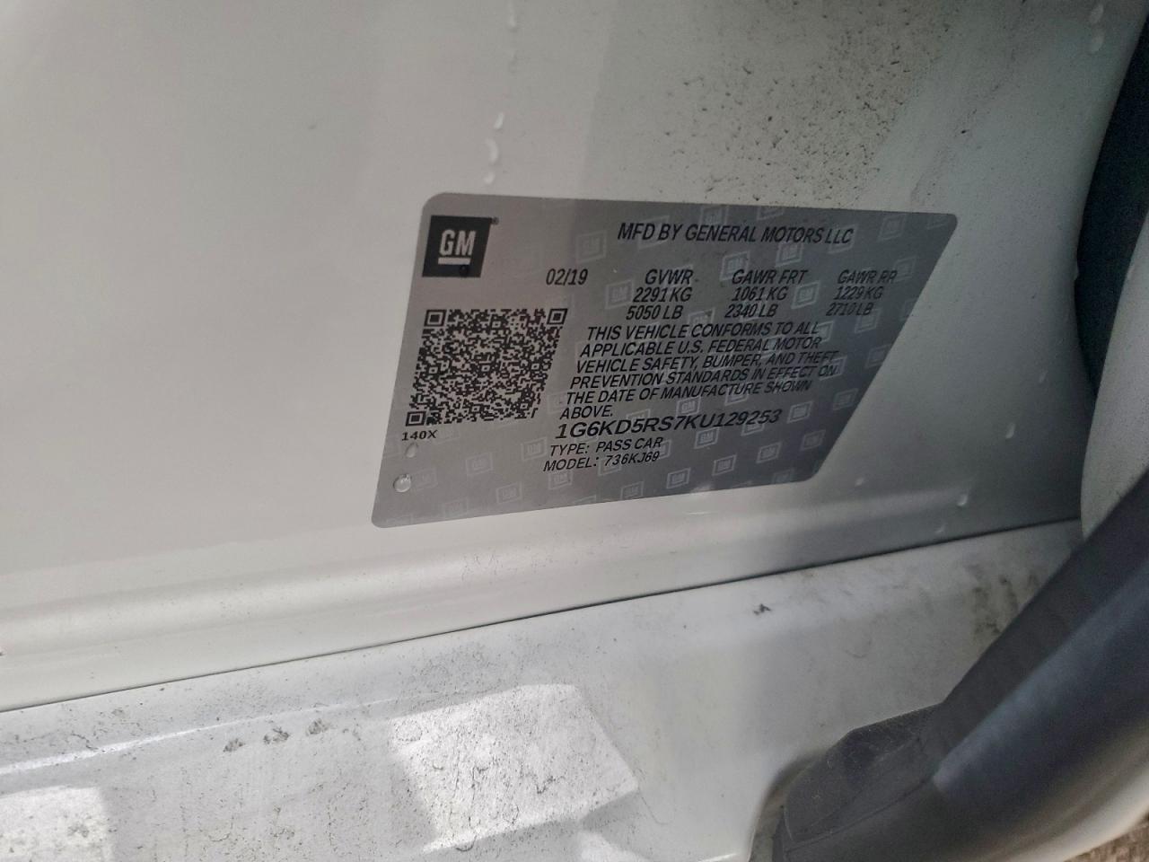 2019 Cadillac Ct6 Premium Luxury VIN: 1G6KD5RS7KU129253 Lot: 93692975