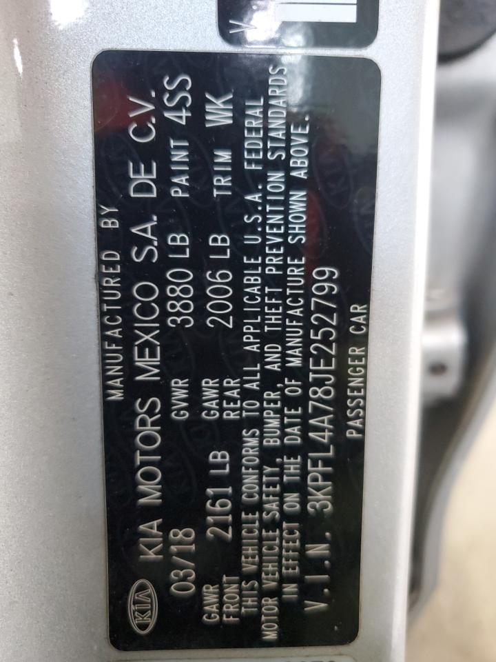 2018 Kia Forte Lx VIN: 3KPFL4A78JE252799 Lot: 91649065