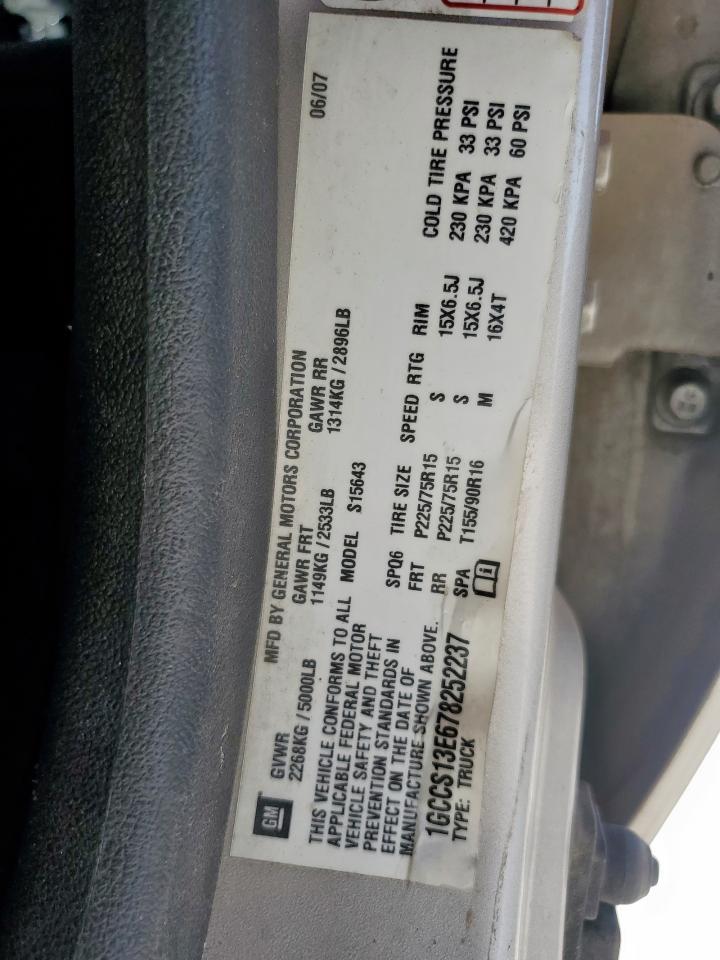 2007 Chevrolet Colorado VIN: 1GCCS13E678252237 Lot: 92454965