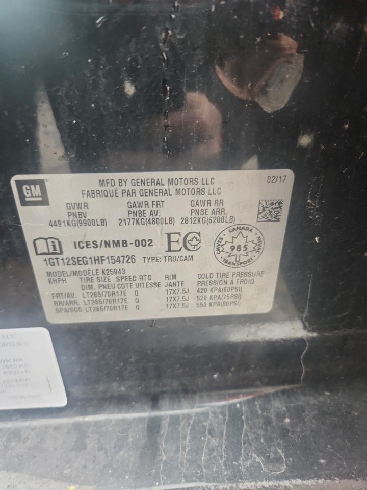 2017 GMC Sierra K2500 Sle VIN: 1GT12SEG1HF154726 Lot: 91645735