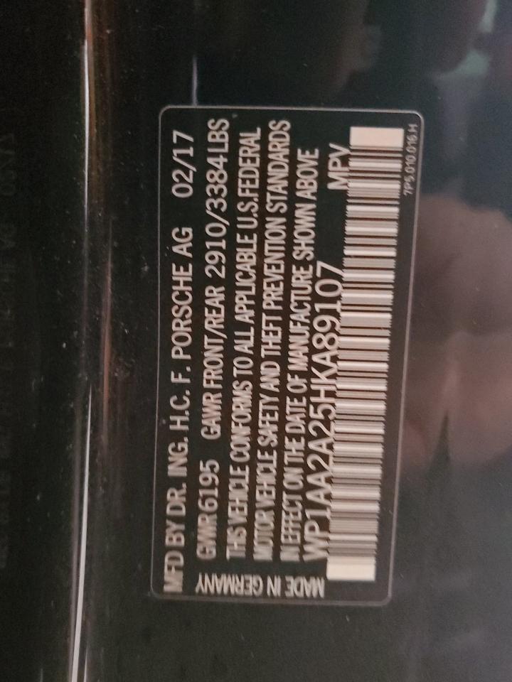 2017 Porsche Cayenne VIN: WP1AA2A25HKA89107 Lot: 92851395