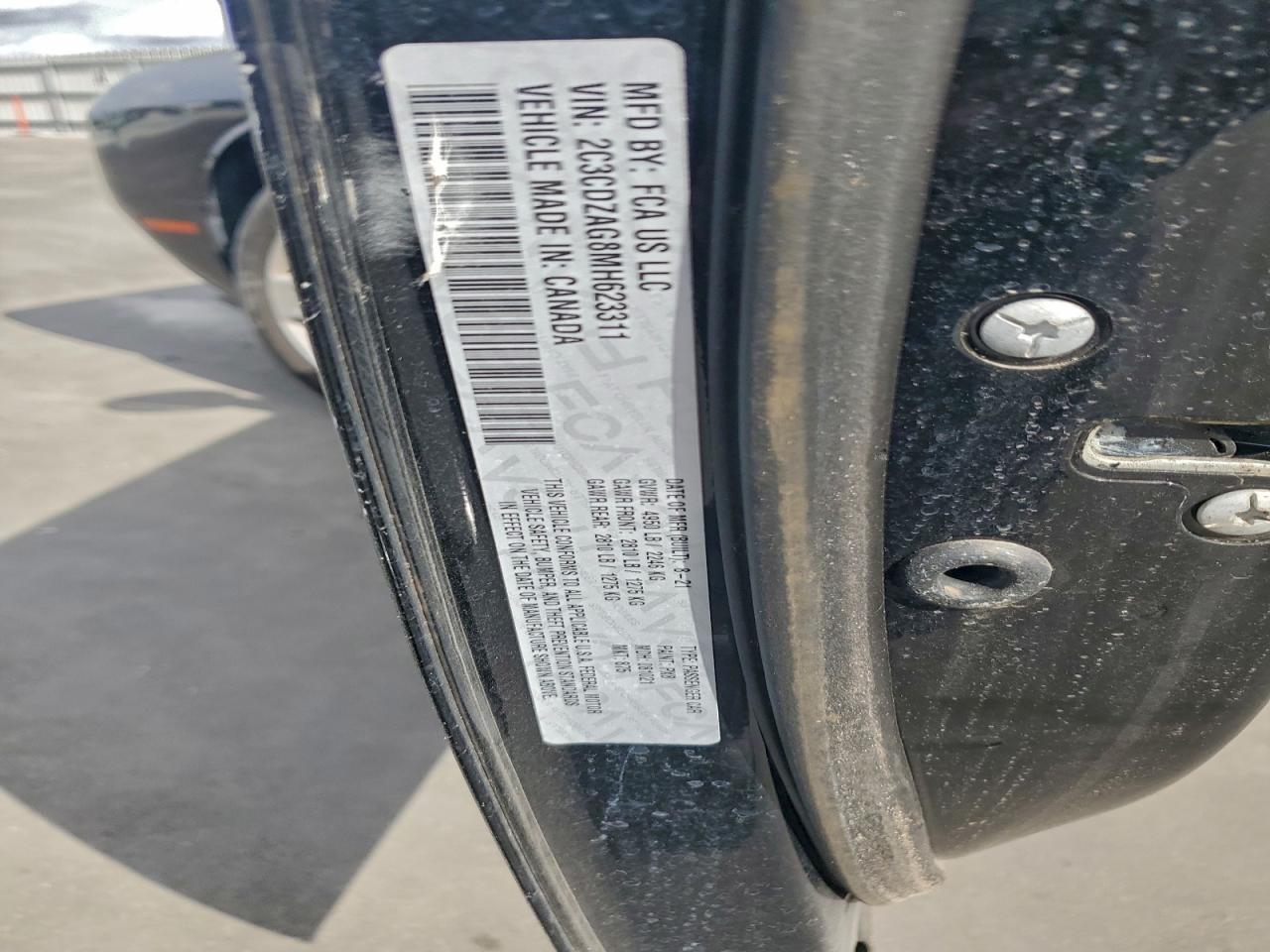 2021 Dodge Challenger Sxt VIN: 2C3CDZAG8MH623311 Lot: 94481385