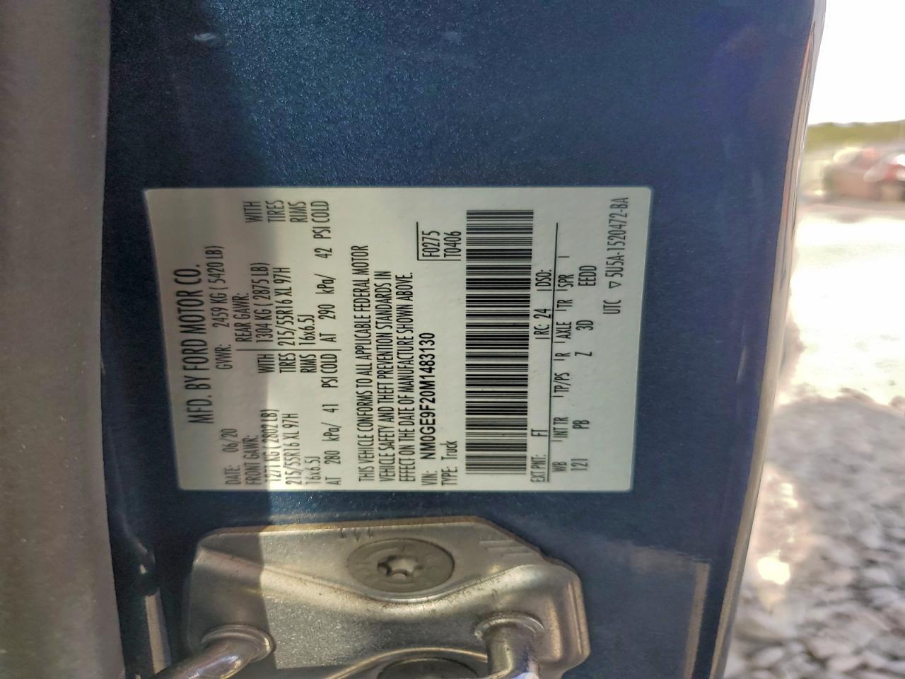 2021 Ford Transit Connect Xlt VIN: NM0GE9F20M1483130 Lot: 94148575