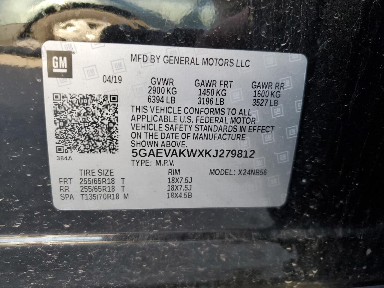 2019 Buick Enclave Essence VIN: 5GAEVAKWXKJ279812 Lot: 91464125