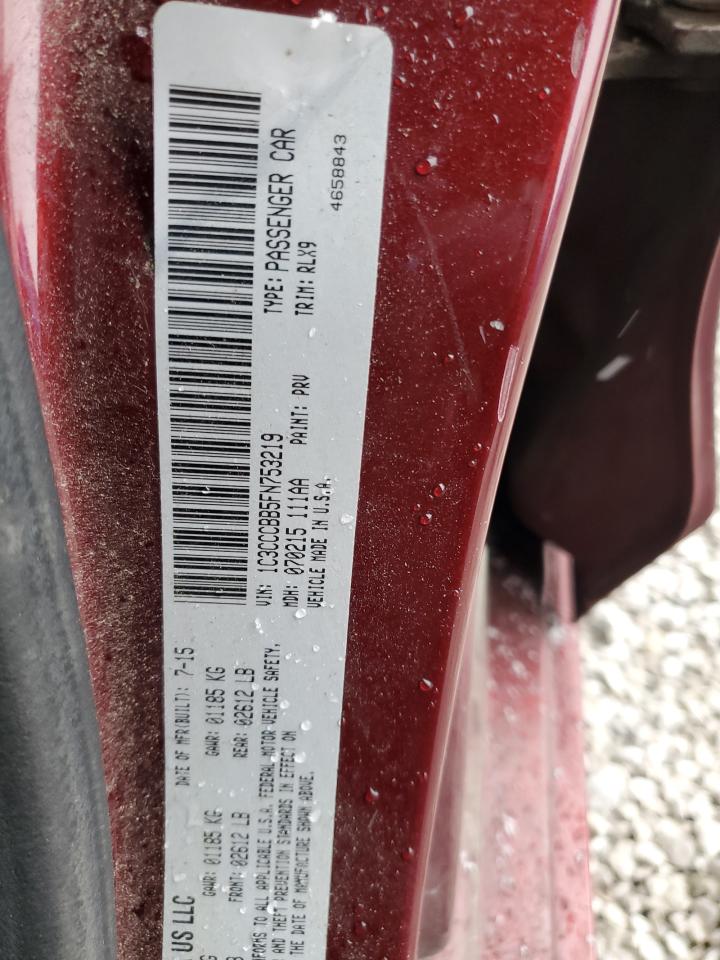 2015 Chrysler 200 S VIN: 1C3CCCBB5FN753219 Lot: 92241875