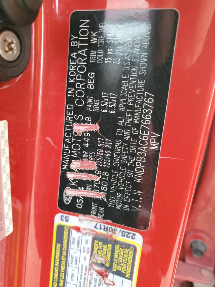 2014 Kia Sportage Base VIN: KNDPB3AC6E7663767 Lot: 85434835