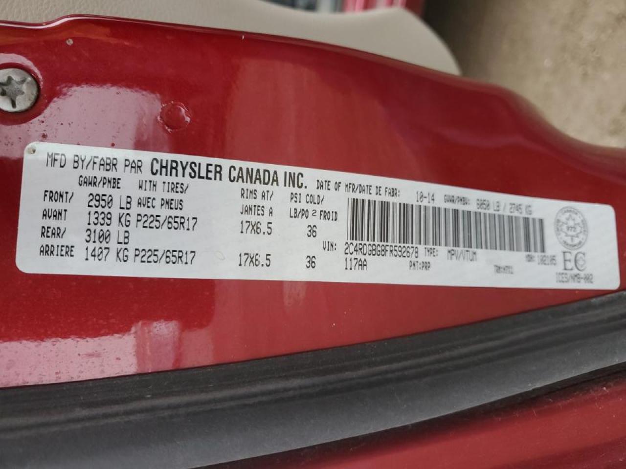 2015 Dodge Grand Caravan Se VIN: 2C4RDGBG8FR592678 Lot: 91422045