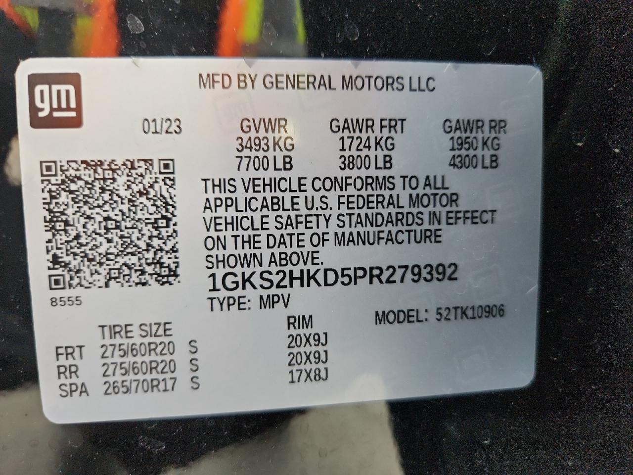 2023 GMC Yukon Xl K1500 At4 VIN: 1GKS2HKD5PR279392 Lot: 91670935