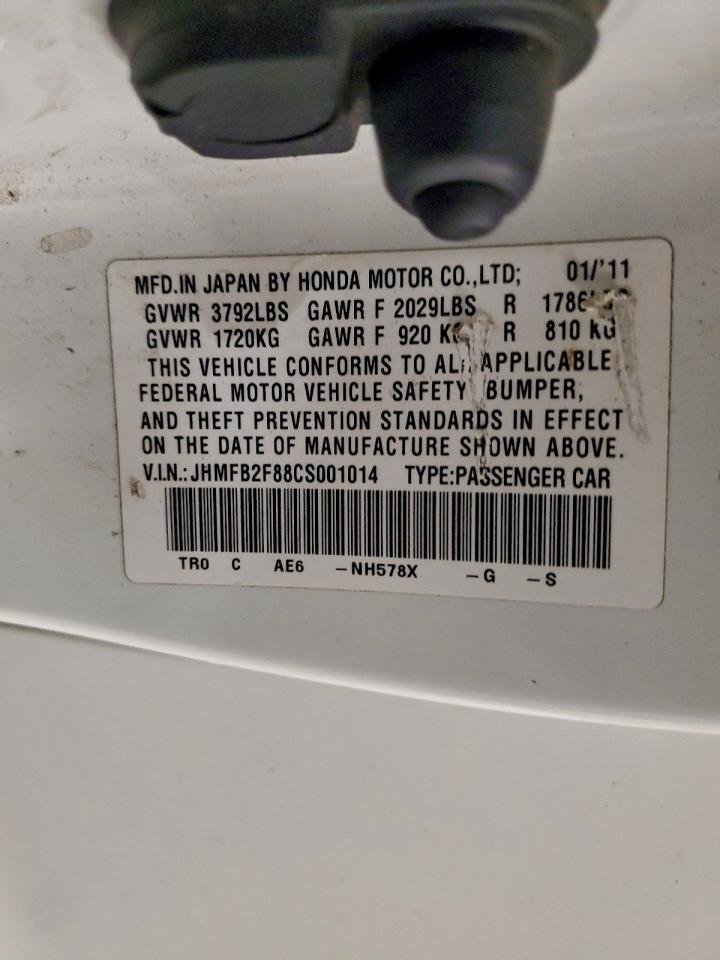 2012 Honda Civic Ex VIN: JHMFB2F88CS001014 Lot: 94377585