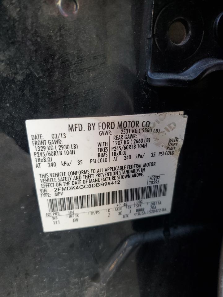 2013 Ford Edge Se VIN: 2FMDK4GC8DBB98412 Lot: 92888825