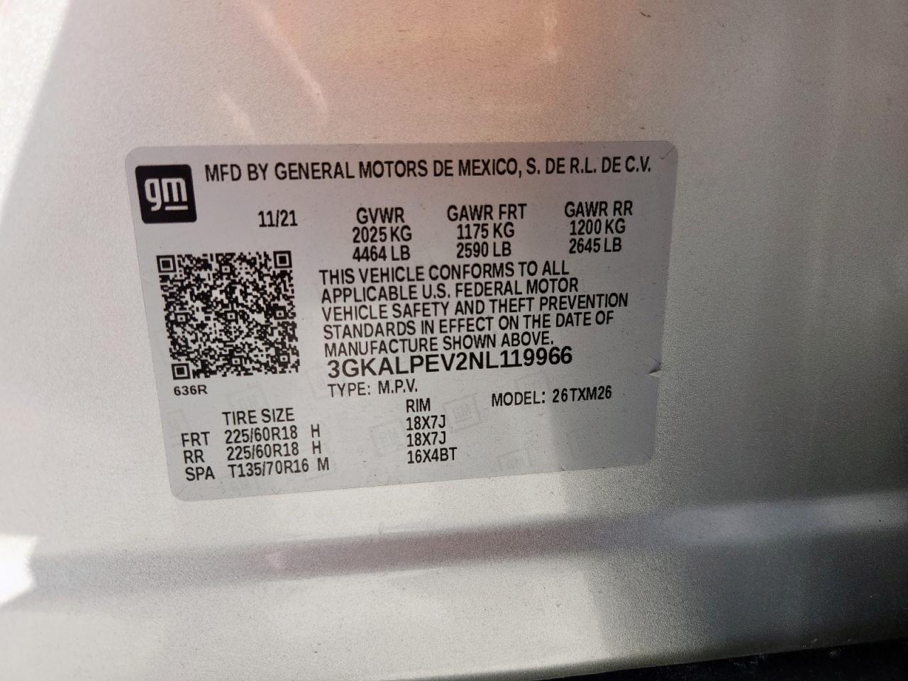 2022 GMC Terrain Slt VIN: 3GKALPEV2NL119966 Lot: 91766835