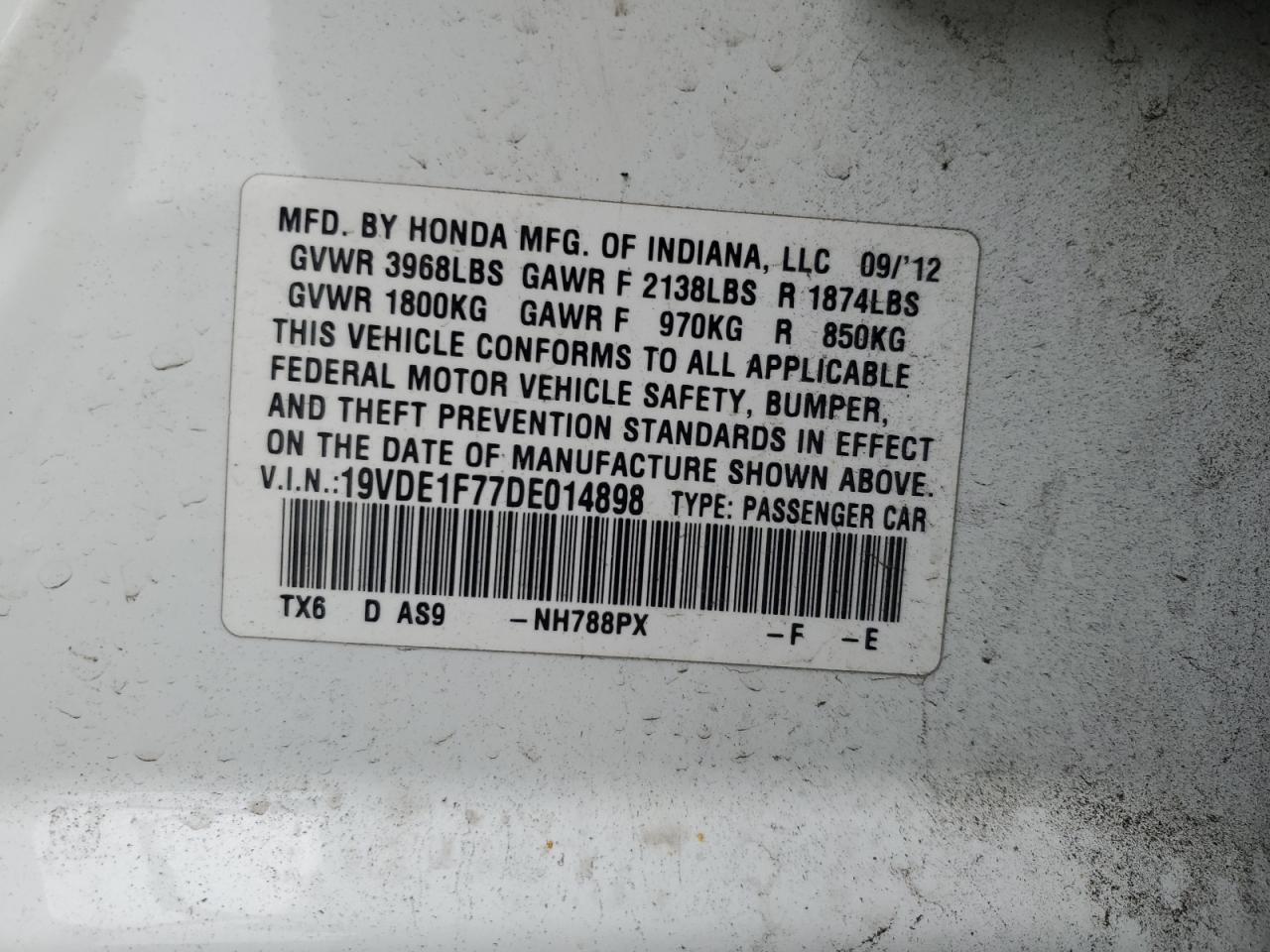 2013 Acura Ilx 20 Tech VIN: 19VDE1F77DE014898 Lot: 91237515