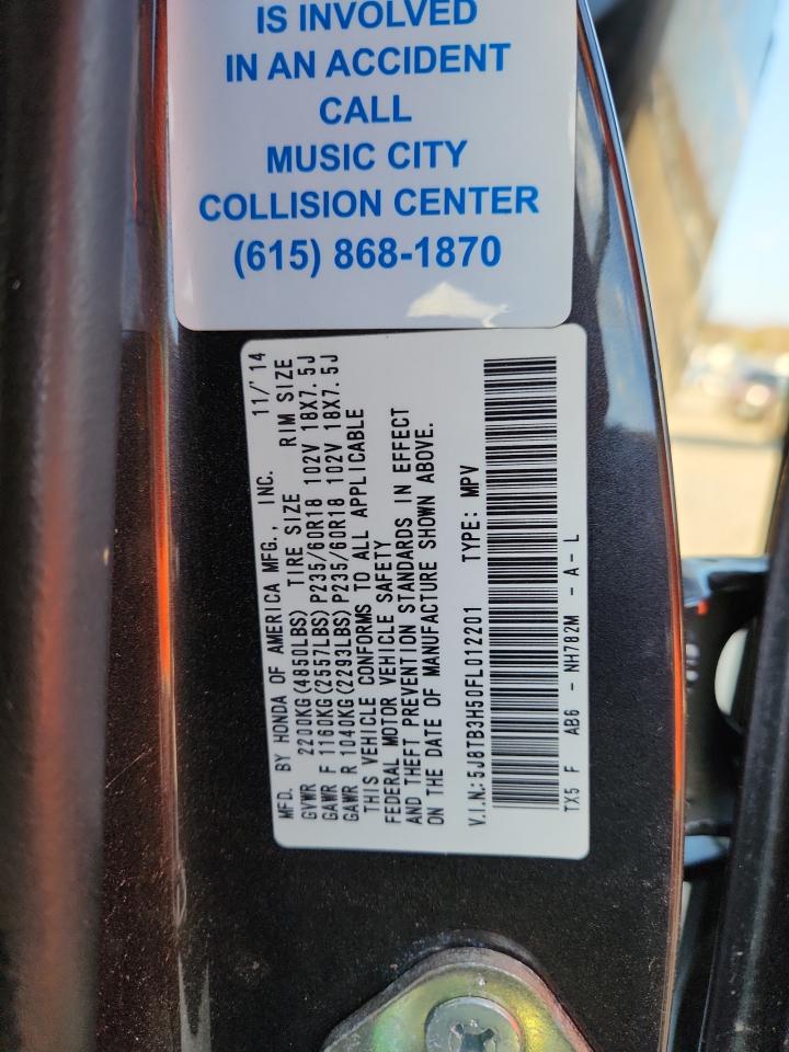 2015 Acura Rdx Technology VIN: 5J8TB3H50FL012201 Lot: 92920955